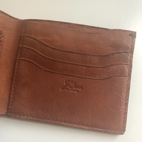 J. Crew Other - J. Crew Brown Smooth Leather Billfold Wallet